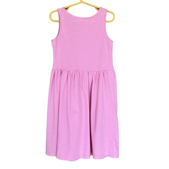 H&M Girls Pink Sleeveless Sundress Dog Cat Bird Floral Graphic 8/10Y - Picture 4 of 11